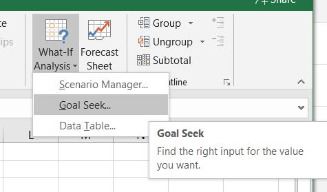 Goal Seek Feature in Excel